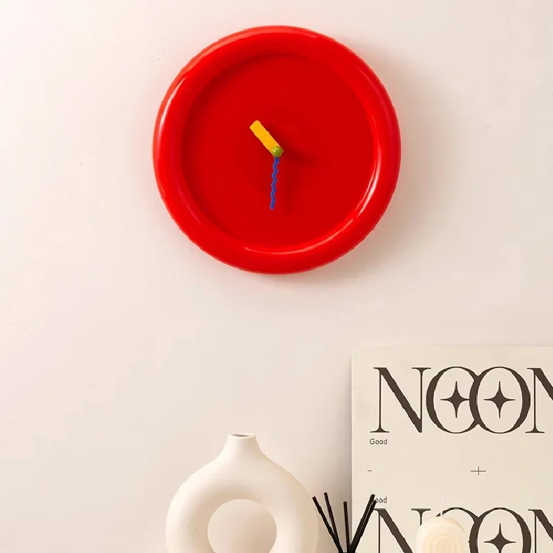 30CM Round Clock Home Wall Table Decoration Desktop Mute Wall Clock Can Be Vertical Clock Living Room Decoration Accessories