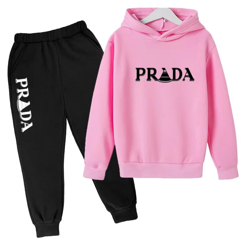 2026 Neuester Stil Muster Kapuzenpullover Top+Hose - Geeignet für Jungen und Mädchen von 3 bis 13 Jahren Kinder Marken-Sportbekleidungsset – Detail 13