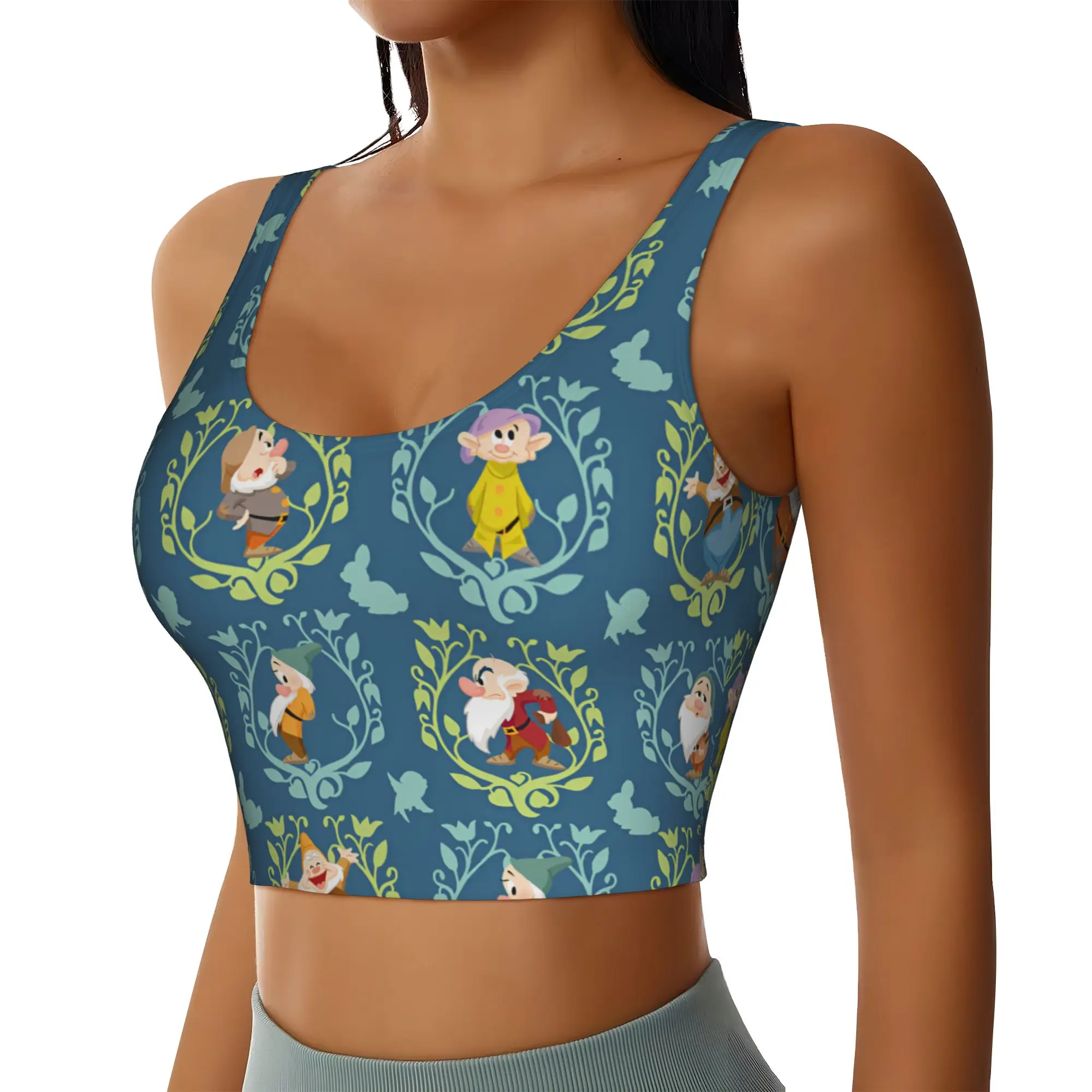 Custom Seven Dwarfs Workout Crop Tank Tops Women's Anime Manga Running Sports Bras