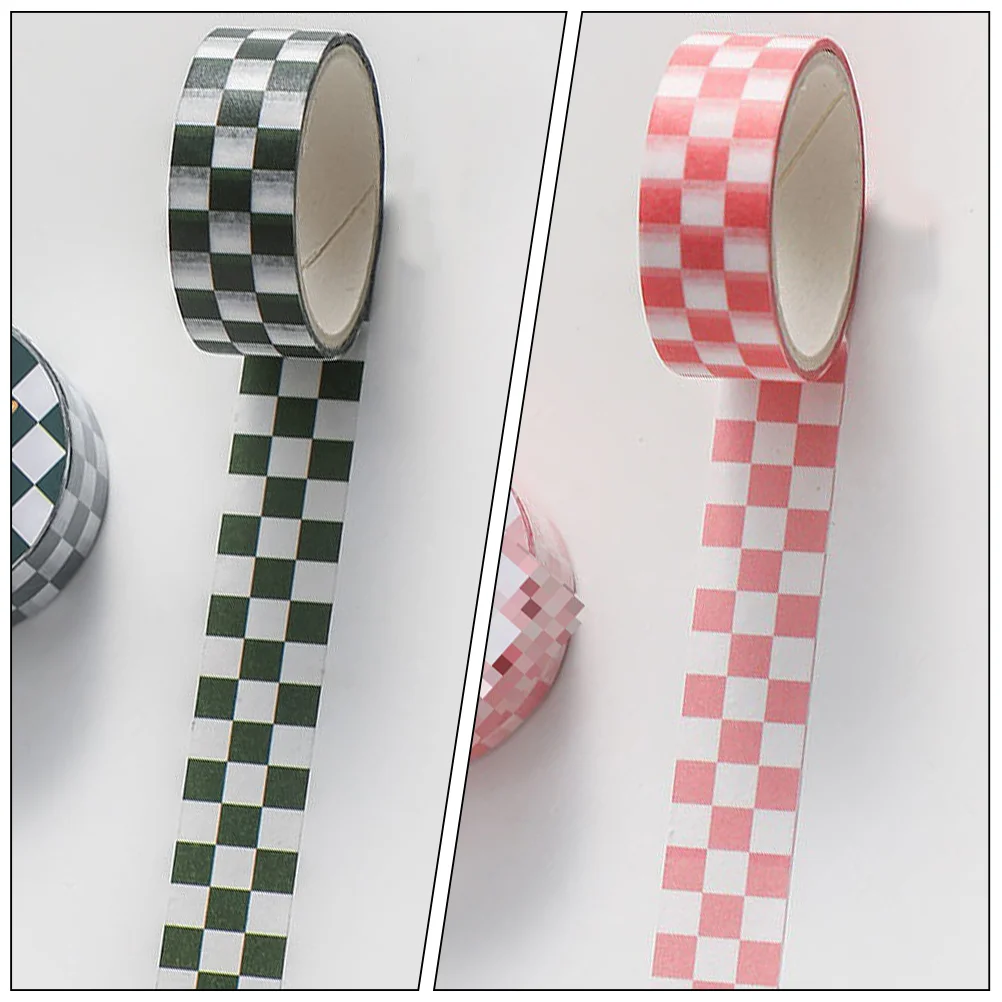 Plakboek Tape Retro Decor Washi Stickers Geschenkverpakking Vintage Zelfklevende Diy Tapes Japans Papier Geruit