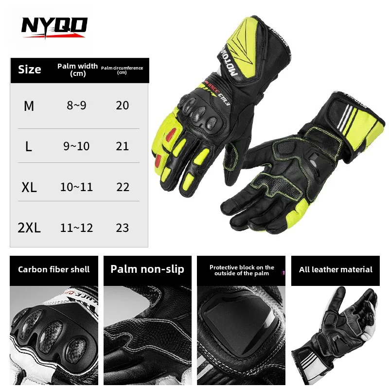 MotoWolf Gloves Motorcycle Imitation Anti-drop Locomotive Riding Equipment Four Seasons Windproof Carbon Fiber Case Touch Screen