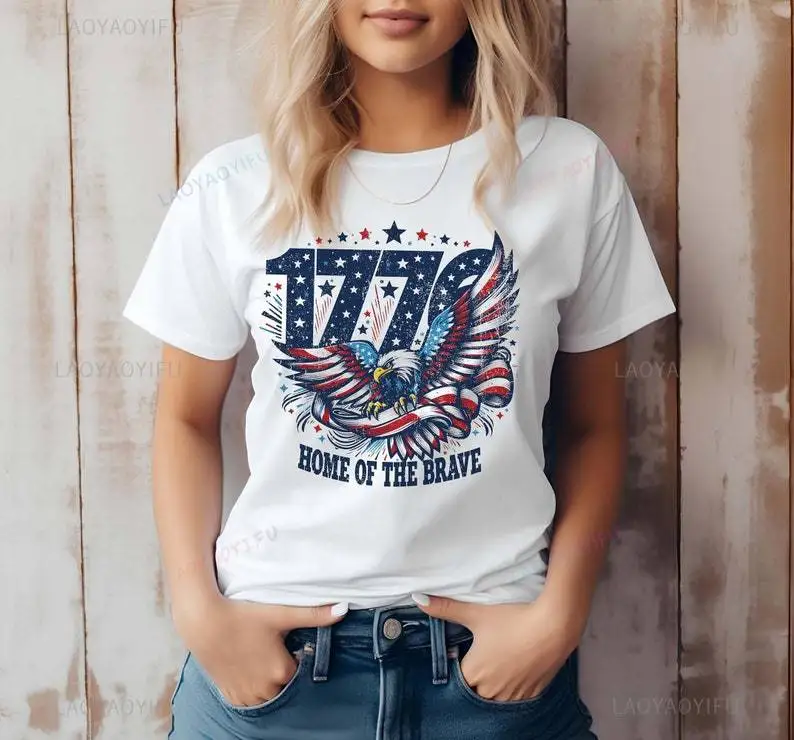 American Eagle 1776 Personal Birthday Gift 4th of July Independence Day Man T-shirt Veterans Day Memorial Day USA Patriotic Tee