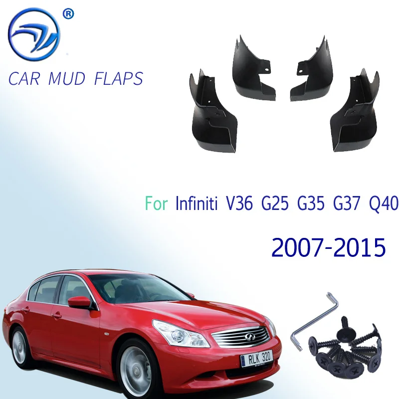 Car Mudflaps For Infiniti V36 G25 G35 G37 Q40 2007 - 2015 Mud Flaps Splash Guards Mudguards Flap Front Rear 2010 2011 2012 2013