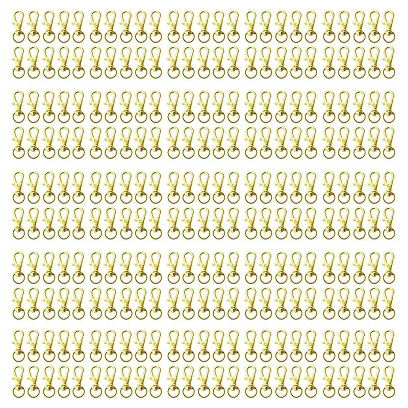 Hot kf-250 Pcs Swivel Clasps Lanyard Snap Hook,Metal Swivel Lanyard Snap Hook Lobster Claw Clasp Gold