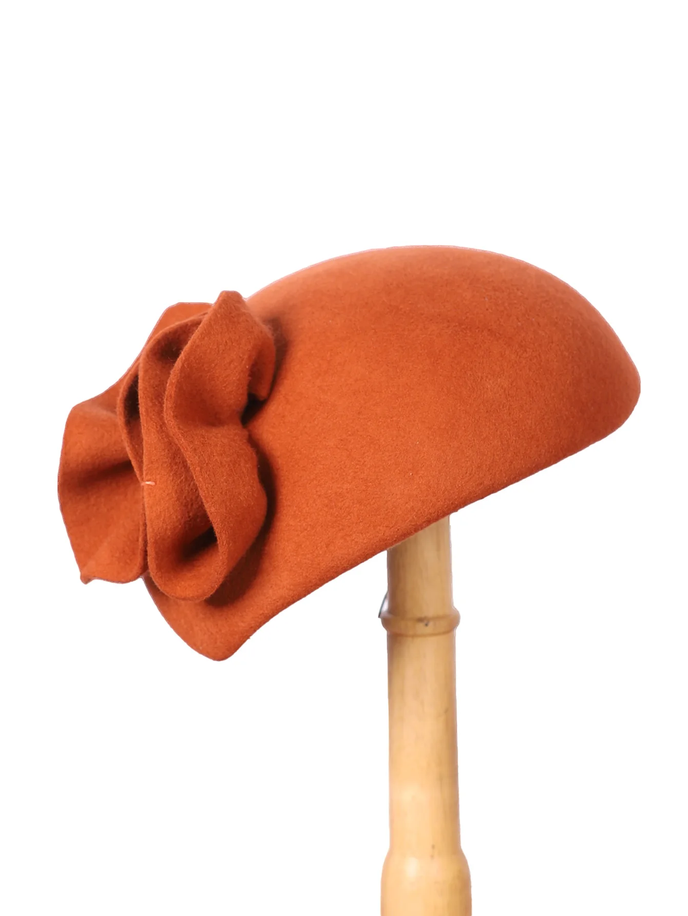 Vintage Elegant Wool Felt Fascinator Hat for Women Ladies with Flower Church Wedding Tea Party Dress Formal Hat Femme