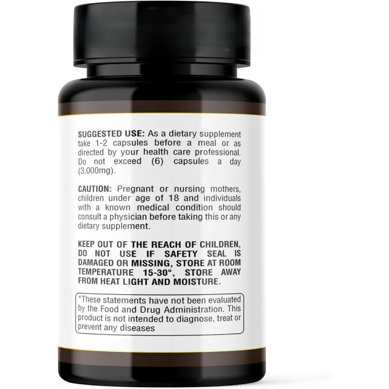 Cápsula de suplemento de setas de cola de pavo 1000 mg, 50% polisacárido - Apoyo inmunológico y soporte antioxidante -60 cápsulas