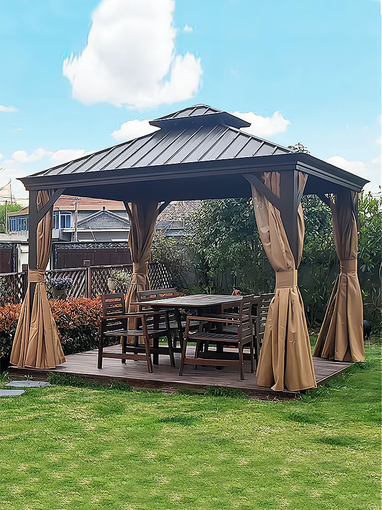 

Aluminum alloy pavilion outdoor courtyard garden balcony villa outdoor corner leisure pavilion waterproof and sunscreen