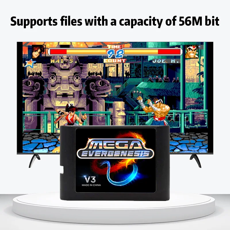 For MegaDrive Genesis MD V3Pro Optical Drive Emulator MEGAKey FlashCart Support 32X File Memory Card With 4G TF Card
