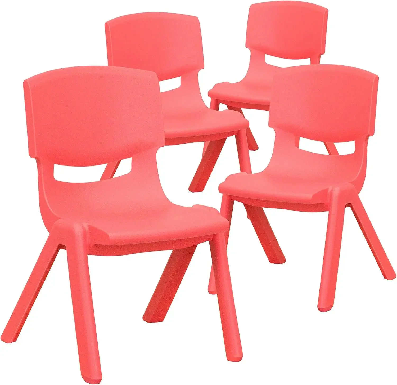 4 Pack Red Plastic School Chair with 10.5