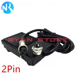 TFS-1 2M 2Pin Metal Electric Power Foot Pedal Switch Non-Slip Momentary 220VAC 10A Waterproof SPDT Black On Off 1NO 1NC Foot