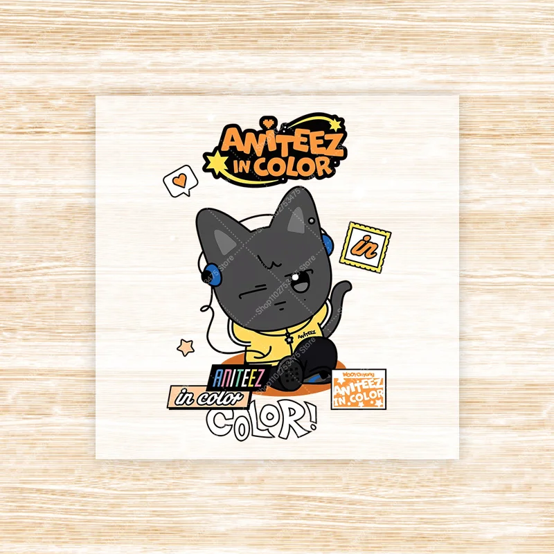 Cartoon Creative Heat Transfer Sticker Anime ATEEZS Cute Iron on Patches Kpop Style Pattern Clothes Appliques DIY Decal Gifts - view 2