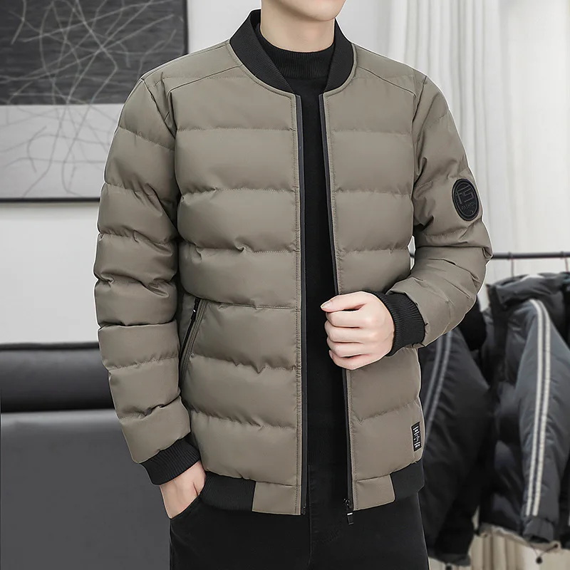 2024 New Winter Male Coat Casual All-match Thickened Baseball Collar Windproof Parka Men Fashion Lightweight Padded Jackets