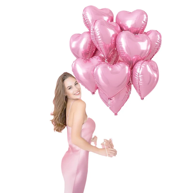 12pcs 18 inch pink and red helium balloons for Valentine's Day wedding decoration birthday party supplies, aluminum foil balloon