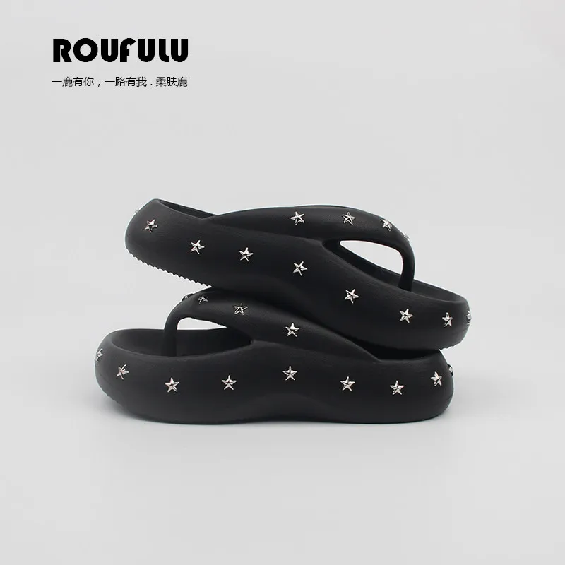 

Female 2026 Summer Trend Thick-soled Girl Cool Slippers Original Five-pointed Star Shoes