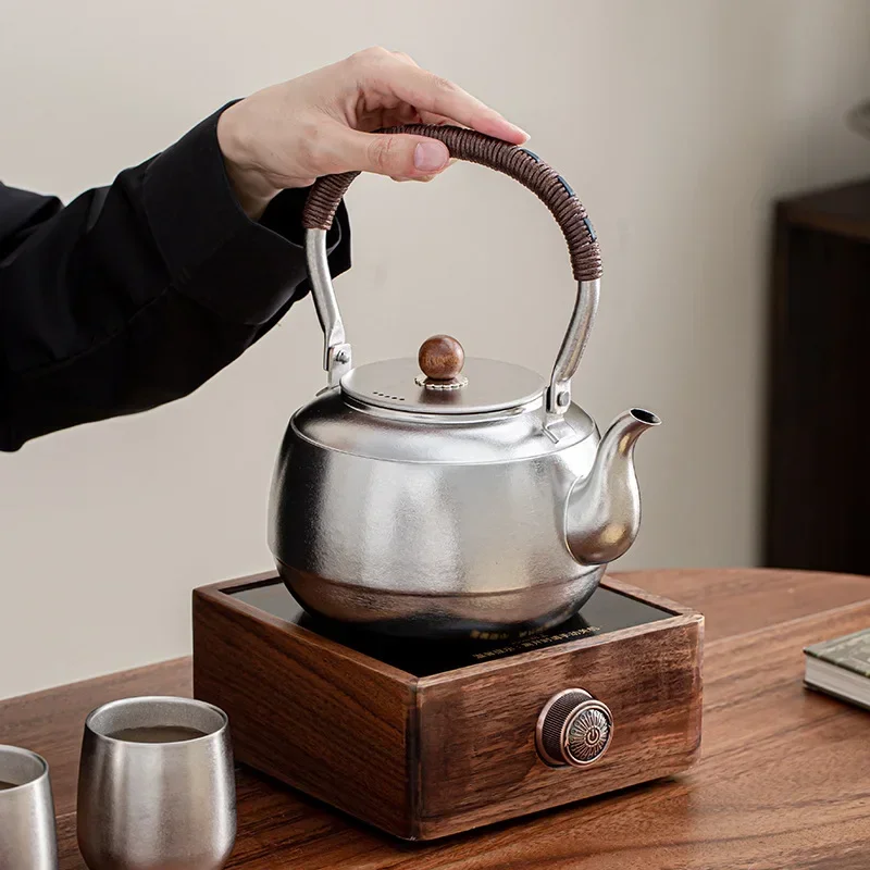 New Titanium tea kettle Chinese Kung fu teapot 1500ml Pure titanium tea pot cup with filter Outdoor portable travel tea infuser