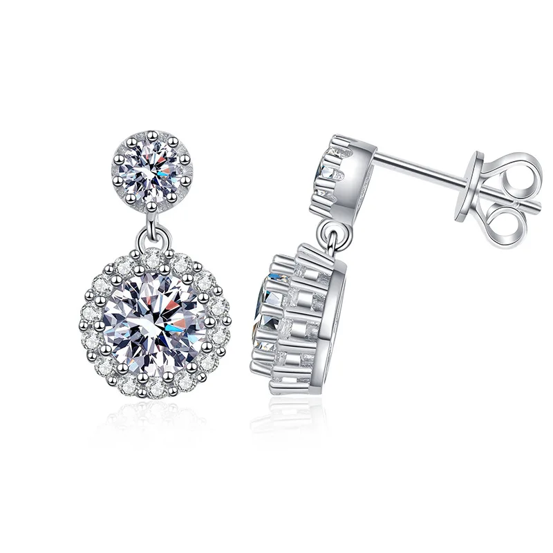 

Серьги GRA из стерлингового серебра 925 пробы 1 карат, сертификат Vvs, серьги с муассанитом и бриллиантами, женские серьги-гвоздики для женщин