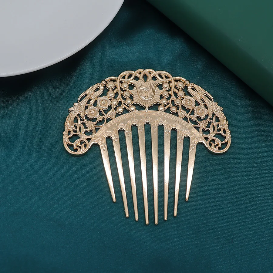 Metal Flamenco Combs for Woman Hair Dancers with Ornamental Design Spanish Hair Pins for Dancers