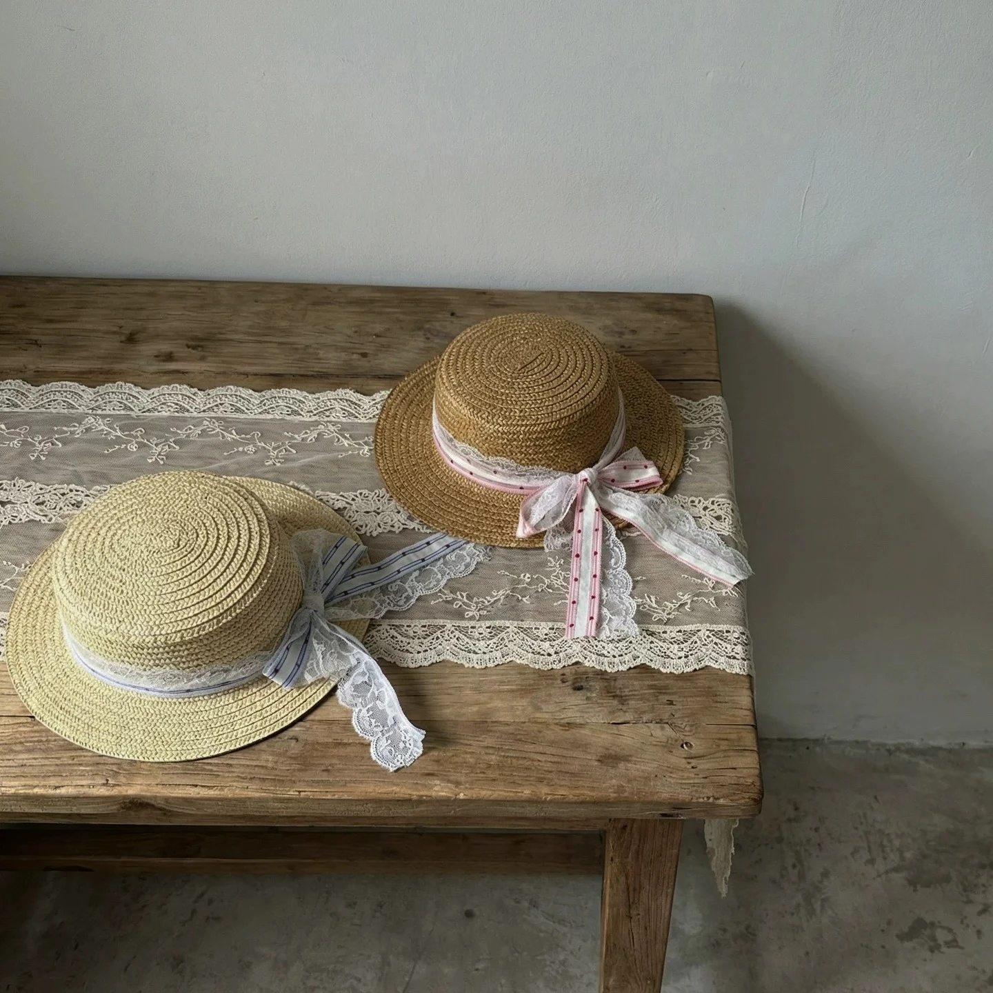 Sommer-Sonnenhut mit Spitze und Schleife, breiter Krempe, UV-Schutz, Eltern-Kind-Kappe für Mädchen, Kinder, Strand, Reisen, Outdoor-Bekleidung – Detail 12