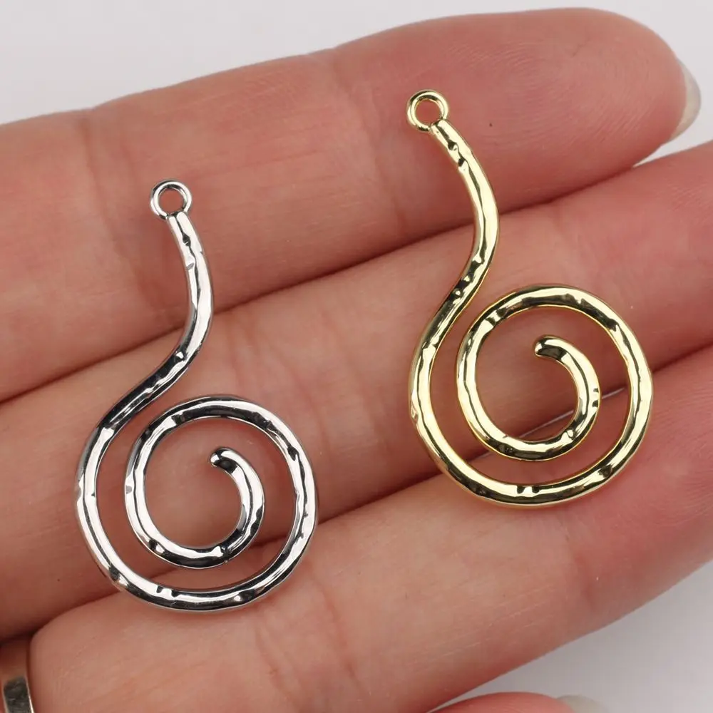 10pcs/lot 17*32MM Zinc Alloy Vortex Curving Line Pendant Charms DIY Necklace Bracelet Earrings Accessories