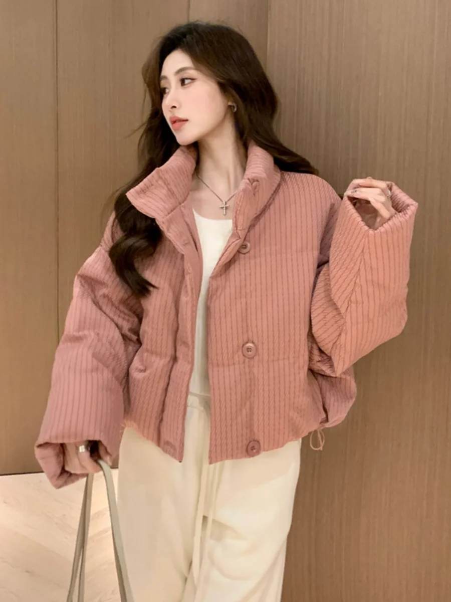 2023 Winter Women's Down Coat Short Lapel Fashionable Thick White Duck Down Warm Jacket for Small Stature