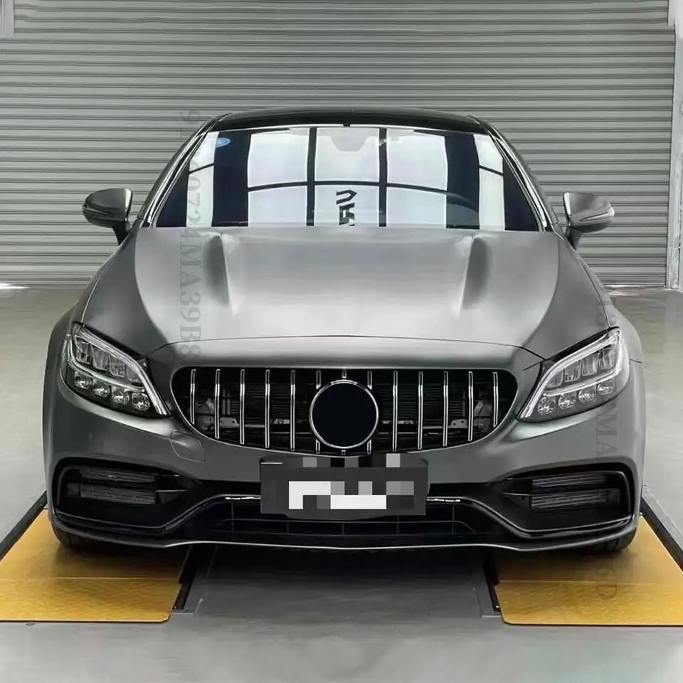 ベンツ Cクラス W205 GTスタイル フロントグリルクロームシルバー メルセデスベンツCクラス W205 C205 クーペ S205 C43 2014-2021年式