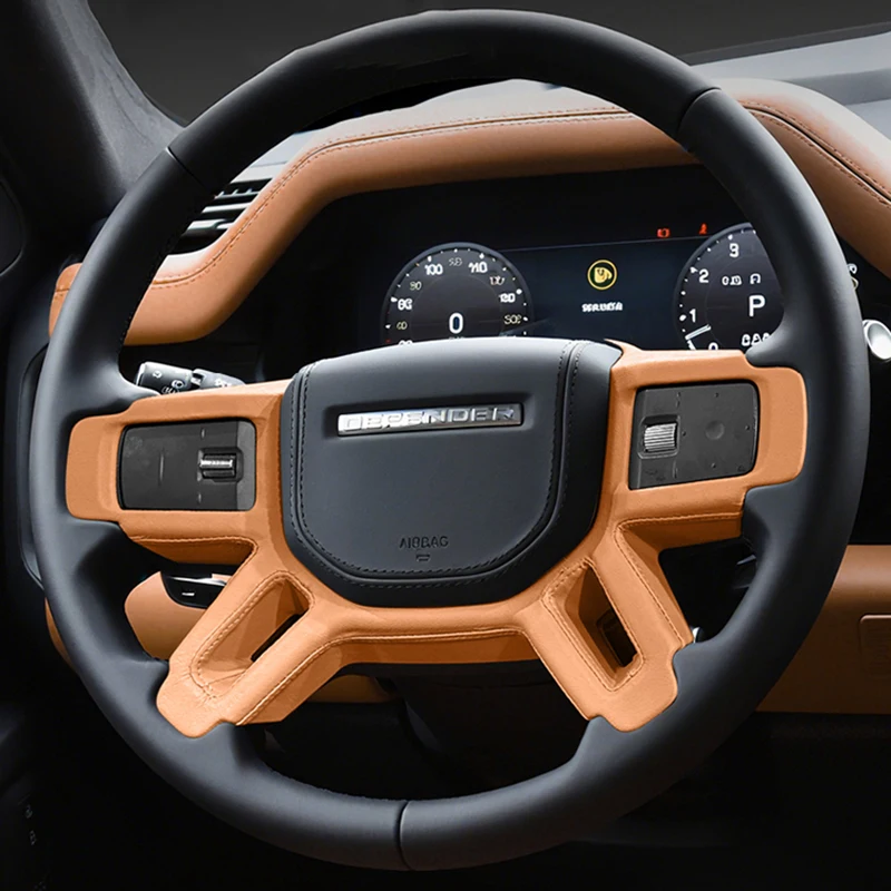 

Цветной внутренний кожаный чехол на руль автомобиля для Land Rover Defender 110/130/90 2020 2021 2022 2023 2024 2025