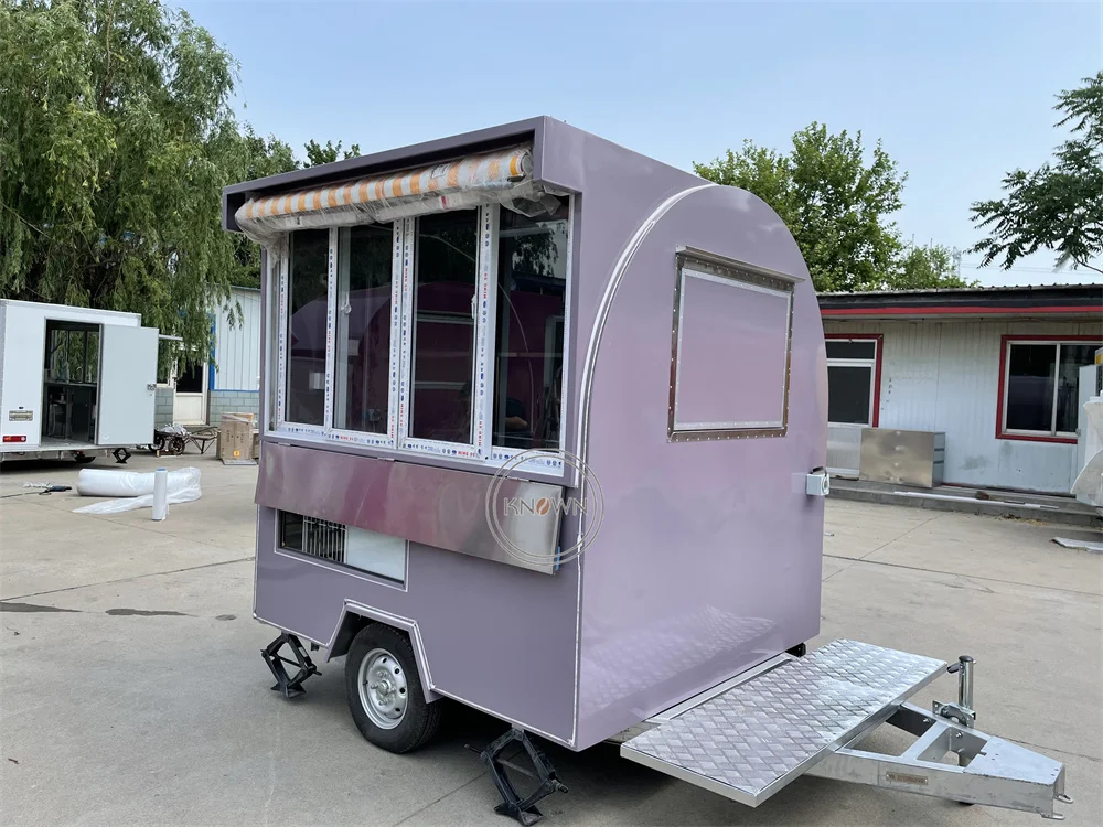 Kelonggaran makanan truk Van jalan makanan ringan Pizza kios kopi Hot Dog Cart kios makanan cepat dilengkapi penuh