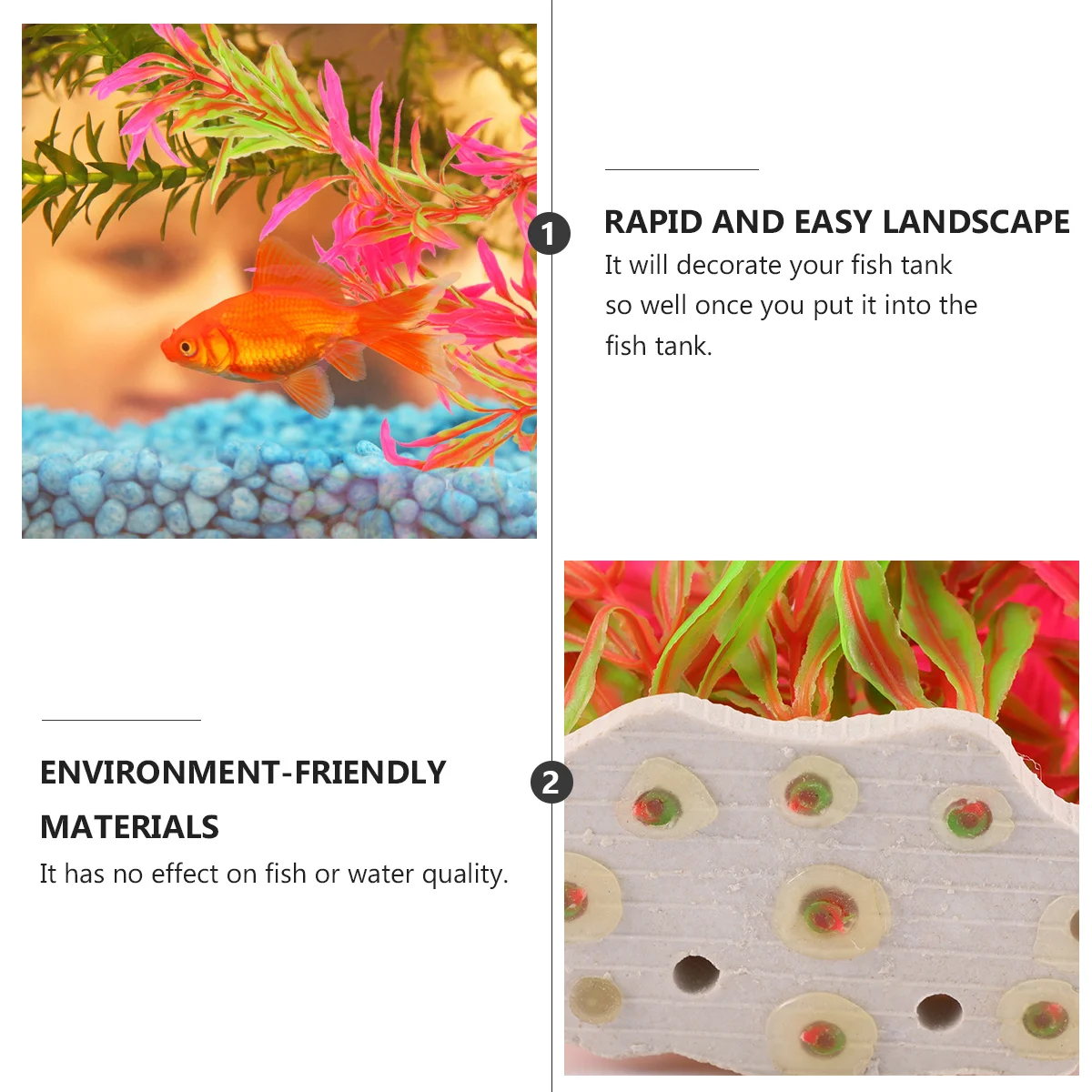 

Durable Red Green Aquarium Plants Lifelike Fish Tank Decoration Safe for Fresh Salt Water Non Fading Underwater Ornament