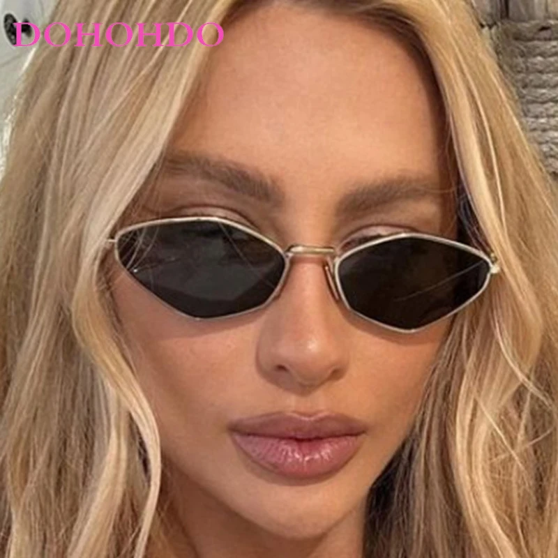Fashion Metal Small Cat Eye Women Sunglasses Luxury Brand Designer Men Sunglass Outdoor Drive Travel Shade Eyewear UV400 Lentes