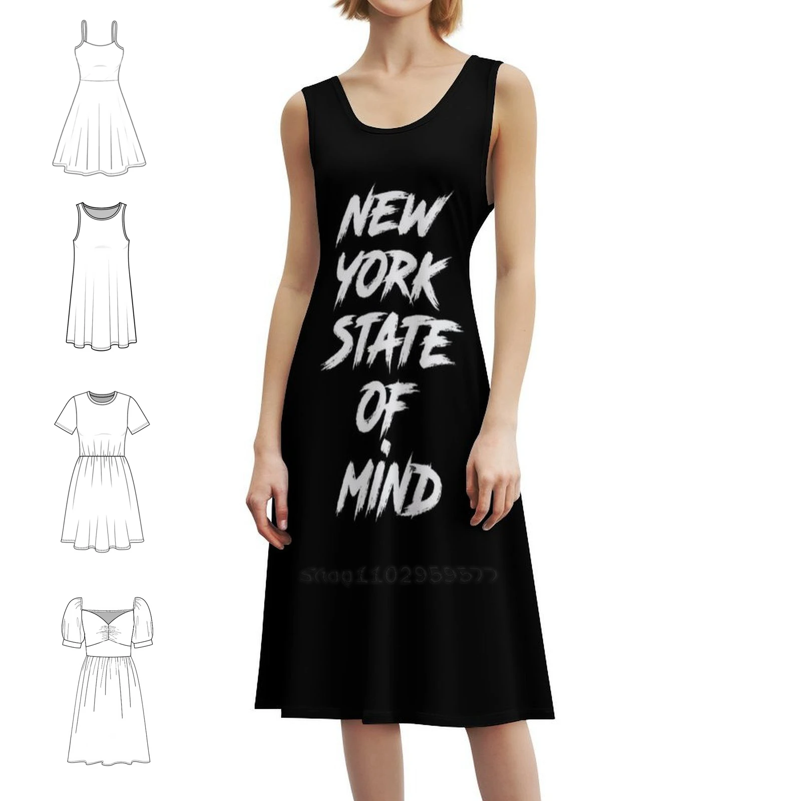 فستان نيويورك State Of Mind ذو فتحة عنق على شكل قلب فستان حفلات صيفي أنيق للنساء مدينة نيويورك برايد نيويورك ولاية ذهنية جديدة #1