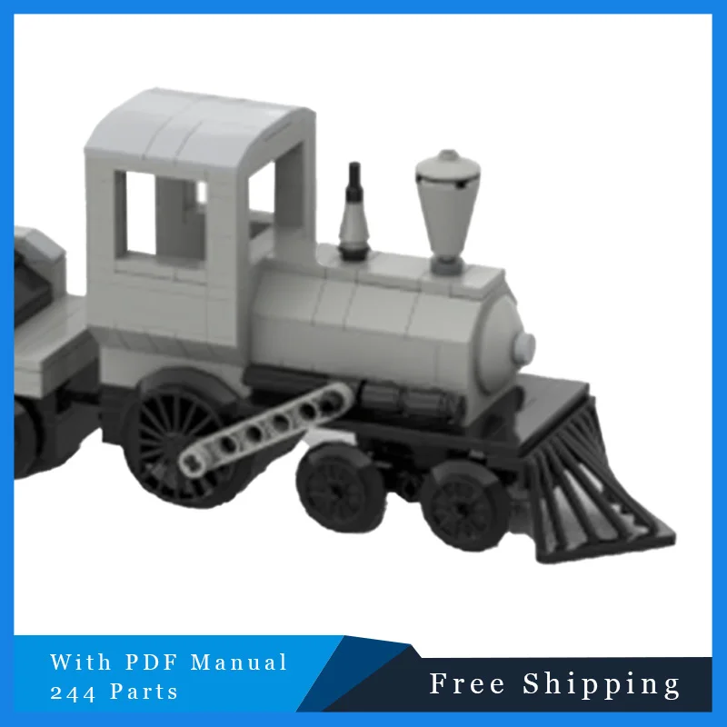 244 piezas de locomotora gris, modelo MOC, bloques de construcción DIY, montar ladrillos, juguetes educativos creativos de Navidad, colección de regalos