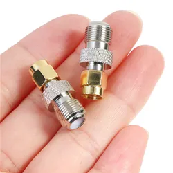 Conector hembra tipo F de alta calidad, adaptador Coaxial de RF recto a SMA, convertidor, tono dorado, 1 piezas