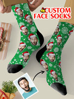 Custom Christmas Face Socks Custom Printed Personalized Funny Face Socks Gift For Mom Dad Girlfriend Boyfriend Her Him