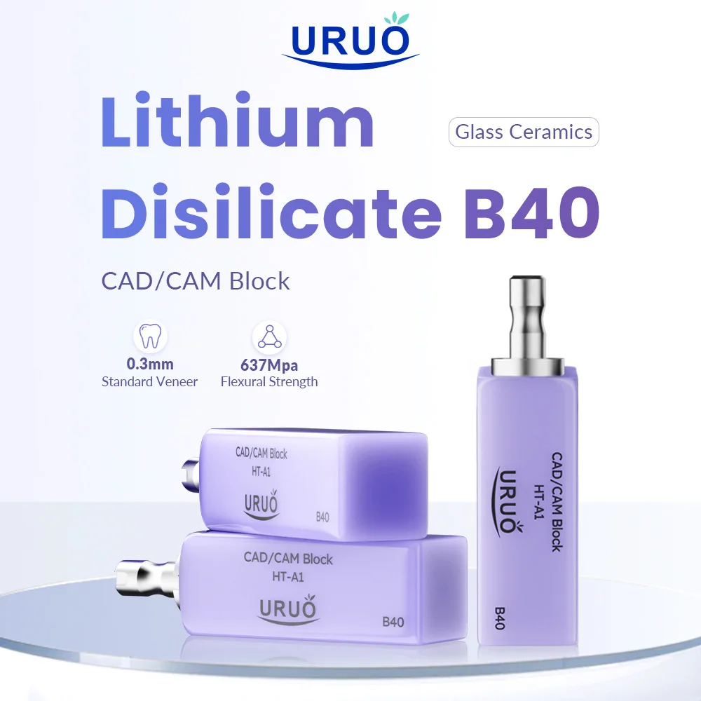 

1/2 Box B40 Glass Ceramic Blocks Dental Lithium Disilicate B40 for CAD CAM Materials LT/MT/HT Dental Lab Lithium Disilicate