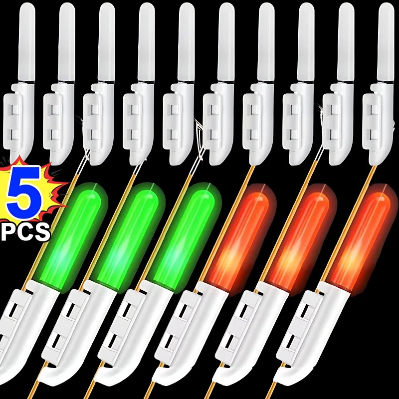 Caña electrónica de pesca, palo luminoso, luz LED, aparejo flotante impermeable extraíble, aparejo nocturno de plástico sin batería CR425