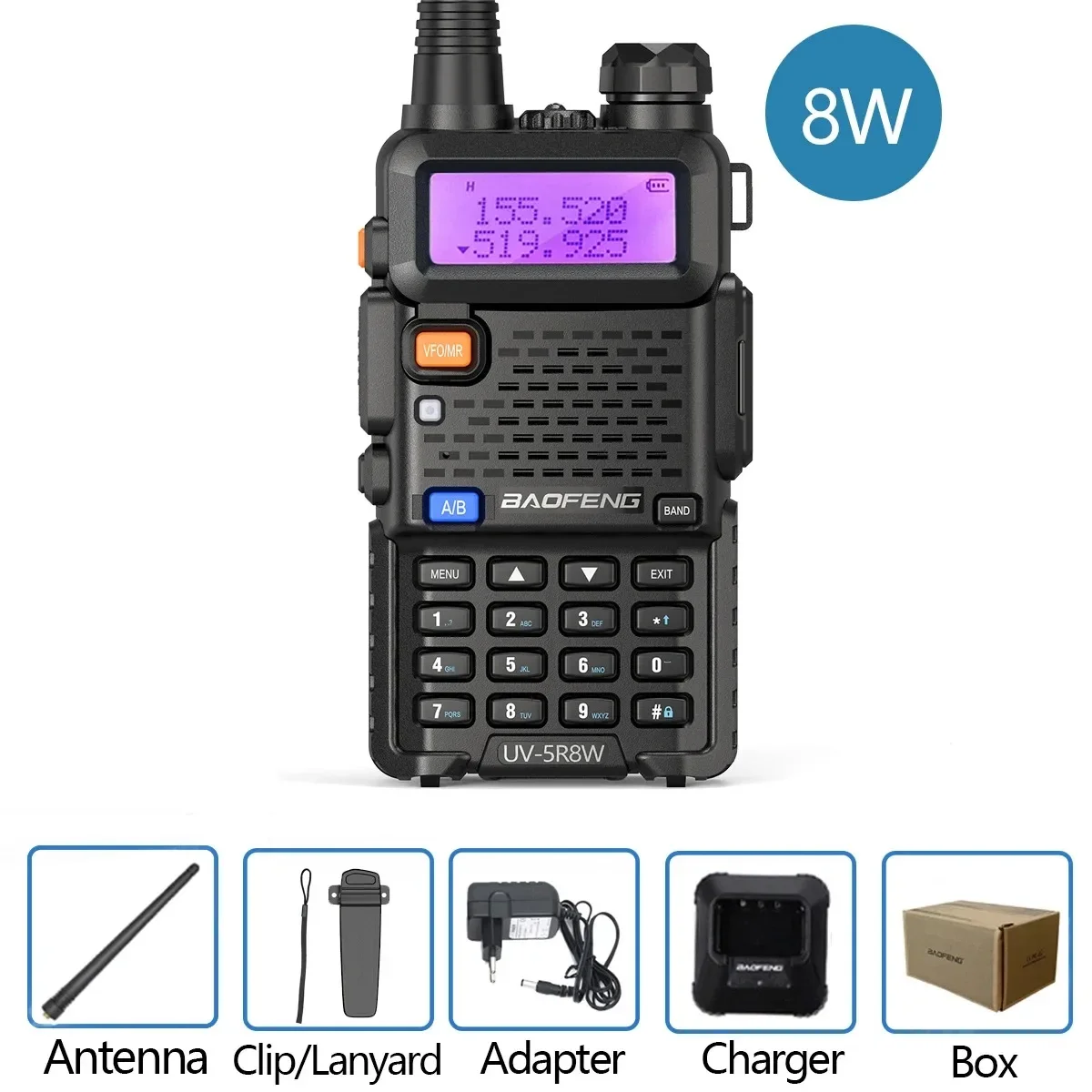 Baofeng UV-5R اسلكية تخاطب 5 واط 8 واط Vhf/Uhf/FM راديو ثنائي النطاق هام اتجاهين راديو جهاز الإرسال والاستقبال المحمولة الصيد الهندسة في الهواء الطلق