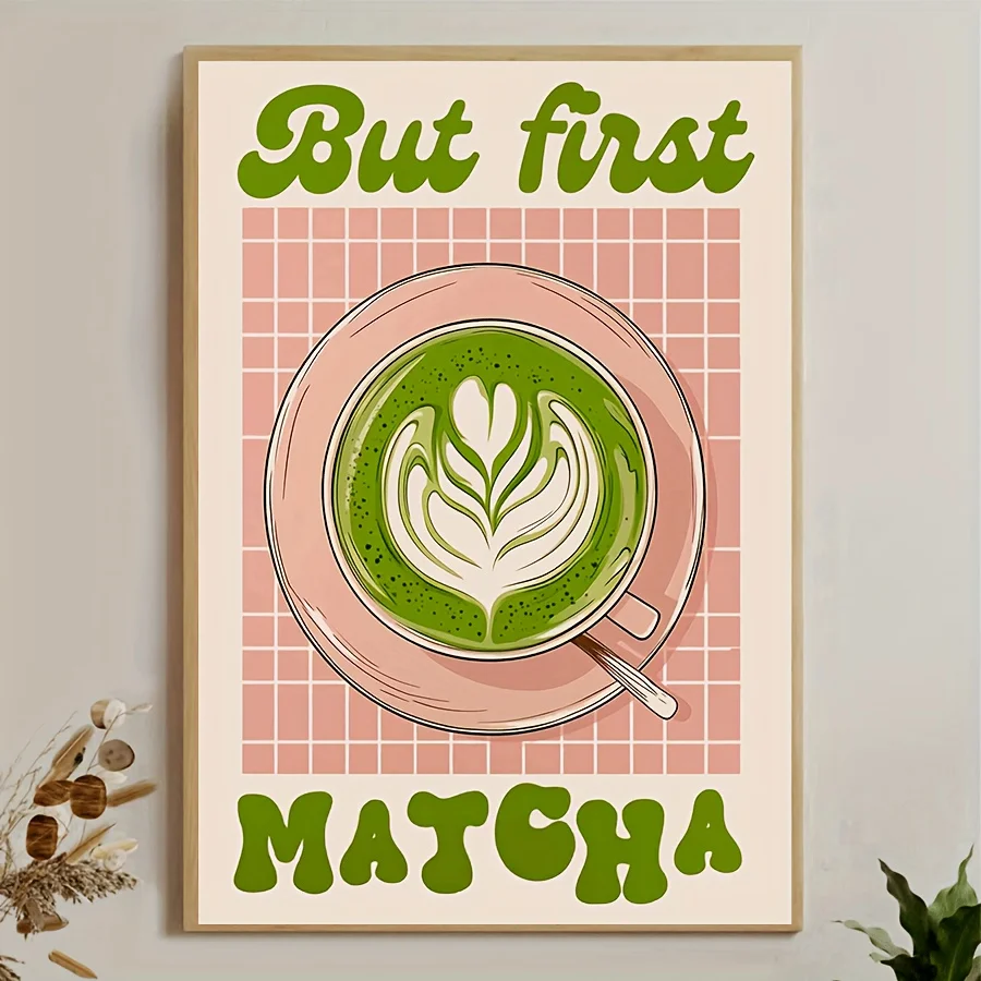 Matcha Latte Art Canvas Poster 