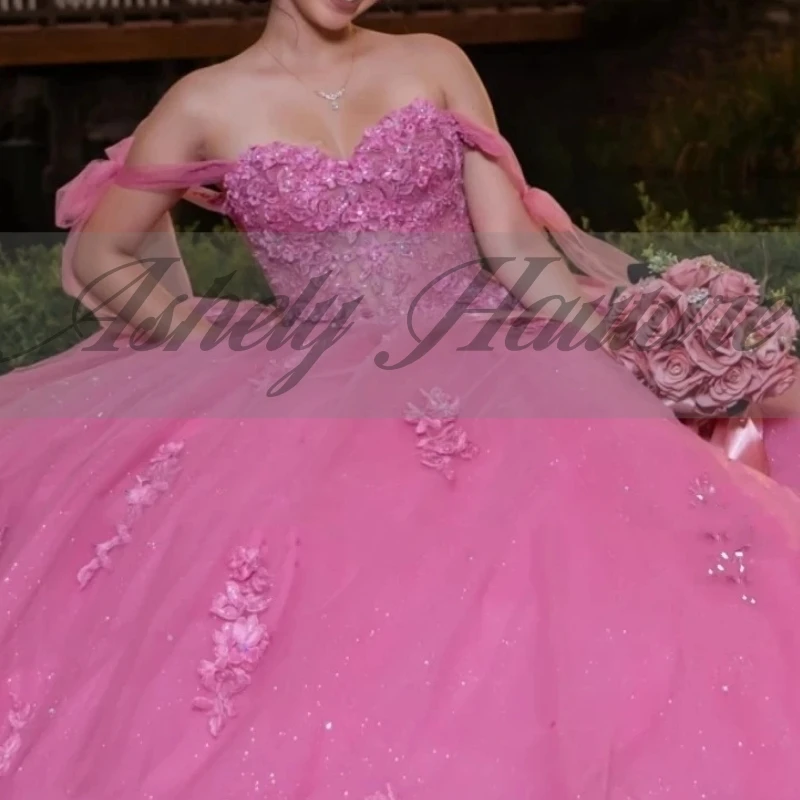 A3159 Meksykańskie Sukienki na Bal Maturalny dla Kobiet, Specjalne Okazje, Koronkowe Aplikacje, Bufiaste Tiulowe Sukienki na Urodziny, Quinceanera, Sukienka 15, Personalizowane