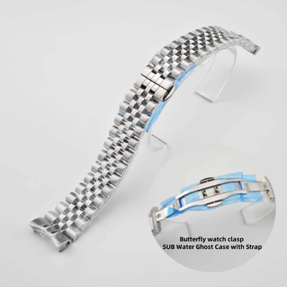 استبدال الفولاذ المقاوم للصدأ حزام فراشة المشبك 20 مللي متر حزام الساعات انفصال ربط سوار ساعة DIY جزء #2