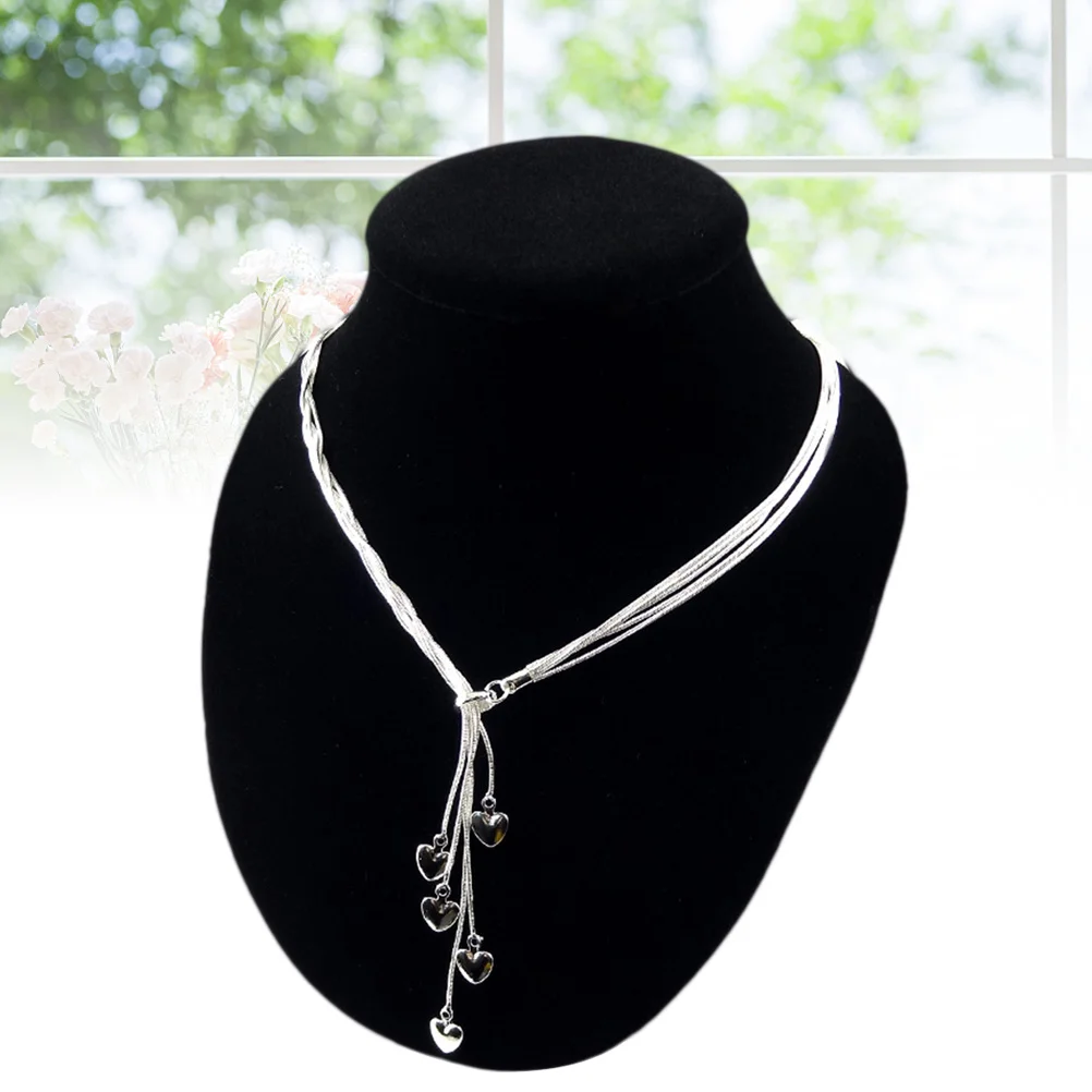 

Peach Heart Pendant Necklace Simple Short Clavicle Chain Elegant Women Jewelry For Birthday Wedding Mother'S Day Gift