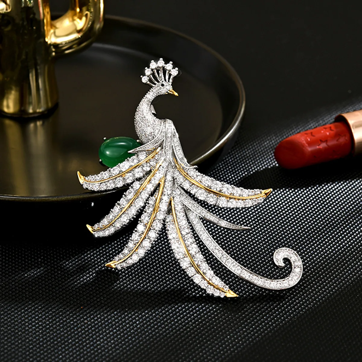 Heavy Industry Queen Phoenix Brooch,Luxury Animal Bird Corsage for Evening Dress, New Fall Arrival