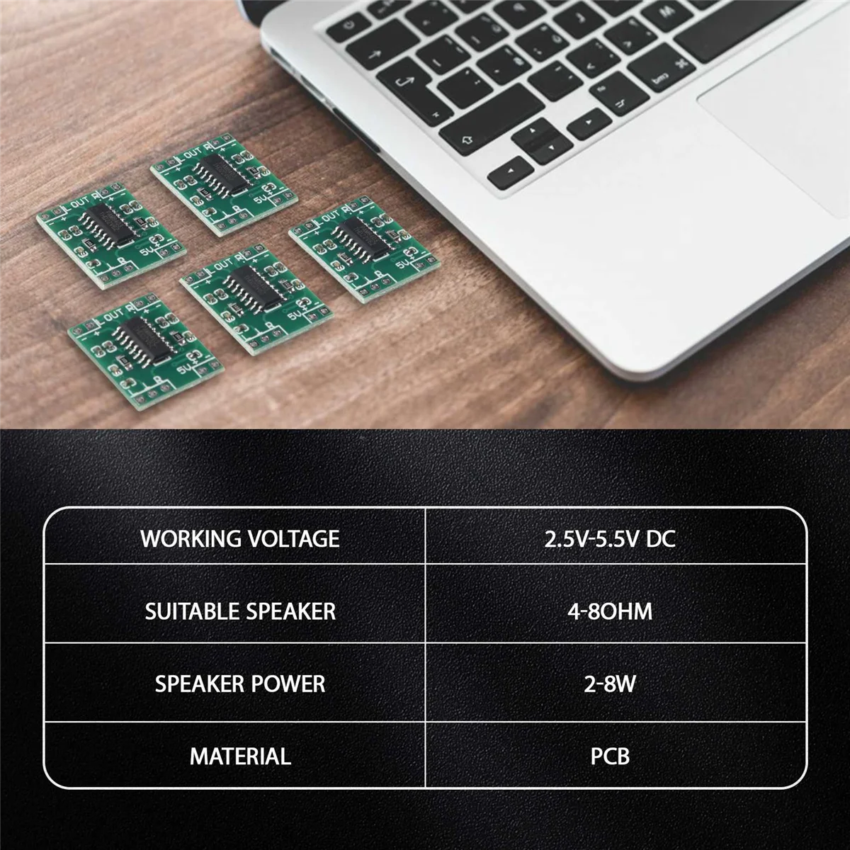 Carte d'amplificateur de puissance numérique, 2X3W Type D PAM8403 Audio Tech, DC 5V, 5 pièces