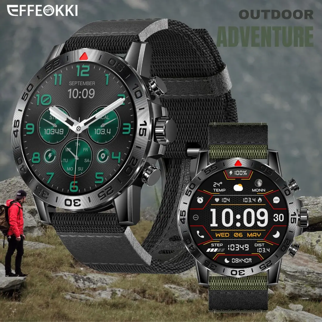 Men'S Smartwatch Outdoor Military Fitness Tracker Health Monitoring Rugged Smart Wrist Watch For Android Phone