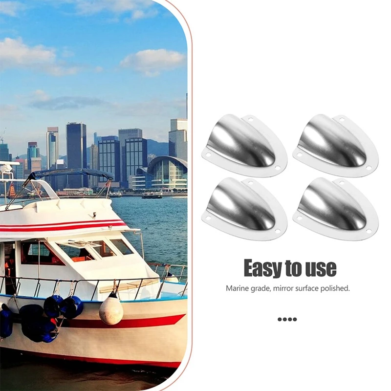 ABPQ-Hardware Fittings Stainless Steel Vent Plate 4PCS Vent Cover Marine Vent Cover
