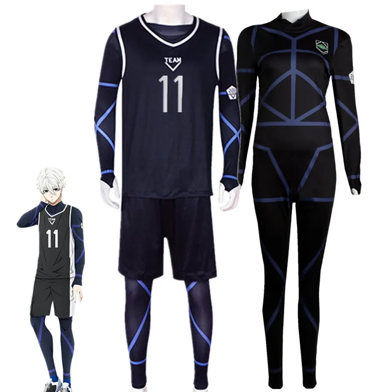 

Anime Blue Lock Nagi Seishiro Cosplay Costume Black Jersey Jumpsuit Football Bodysuit Halloween Christmas Party Clothes