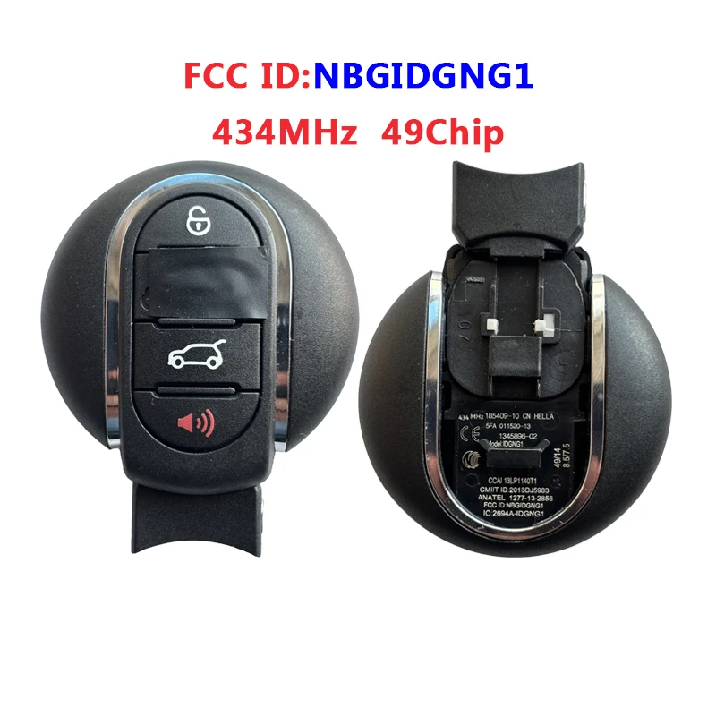 

AK006060 оригинальная модель idgng1 для BMW Mini Smart Remote Key 3 + 1 Button 434MHz 49 Chip No Blade FCC ID NBGIDGNG1