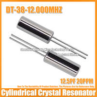 (10PCS) DT-38 12M 12MHZ 12.000MHZ 12.5PF 20PPM Cylindrical Crystal Oscillator 308 3x8MM 3.0*8.0mm Quartz Crystal Resonator DIP-2