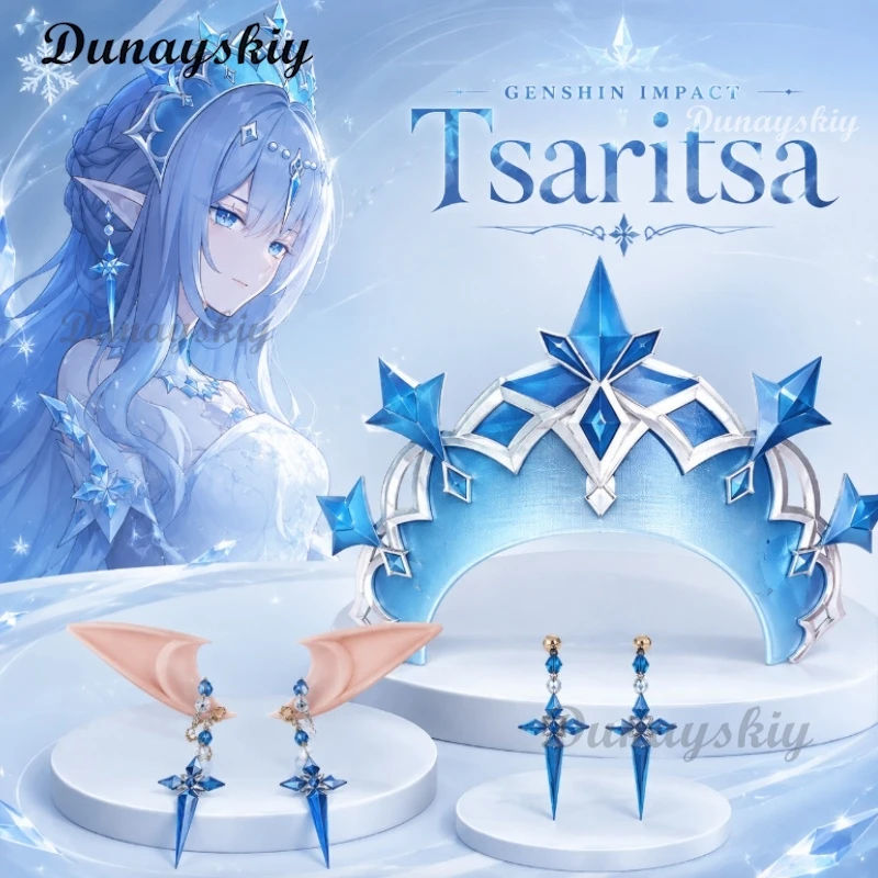 Game Genshin Impact Tsaritsa Anastasia Ice Queen Headwear Cosplay Prop Cos Convention Accessory Collectible Decorative Ornament