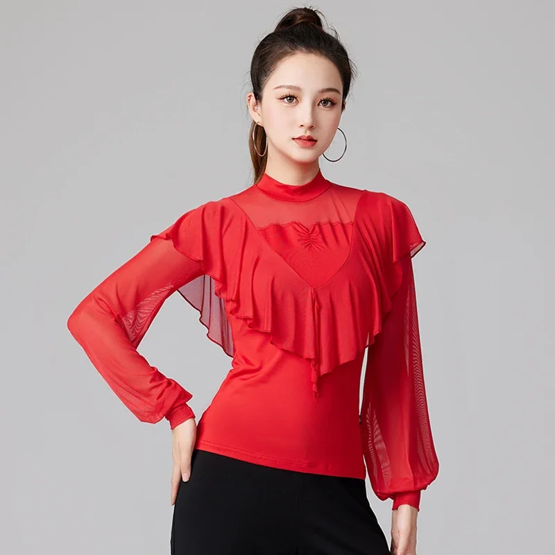 女性のための正方形のダンスコスチューム,長袖,latinダンスの練習,パフォーマンスウェア,ボールルーム,ママ,新しい夏