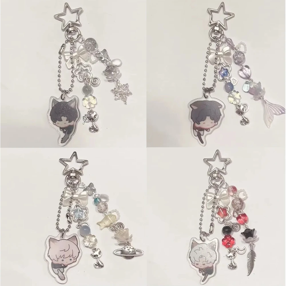 Liebe und Deepspace Acryl Schlüsselanhänger Schmuck Freunde Geschenktüte Charms Schlüsselanhänger Souvenir kreative Schlüsselanhänger Anhänger süße Q-Version